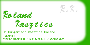 roland kasztics business card